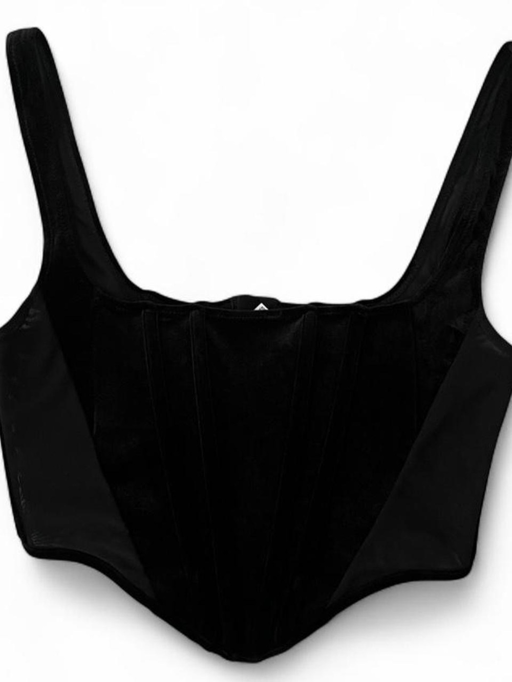 Forever 21 black mesh panel velvet corset